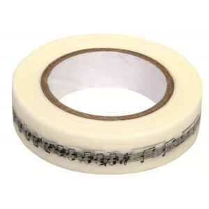 Rolletjes Washi knutsel tape met muzieknoten 10070190