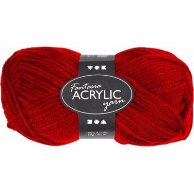 Rood acryl 3-draads garen 80 meter 10088119