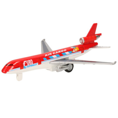 Rood air cargo speelgoed vliegtuigje van metaal 19 cm 10040000