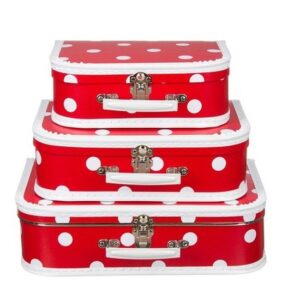 Rood polkadot vintage hobby koffertje 25 cm 10166099