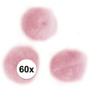 Roze decoratieve pompons 15 mm 10056890