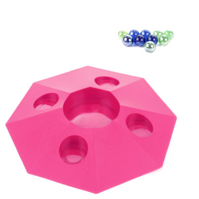 Roze knikkerpot met knikkers 22 cm 10325897