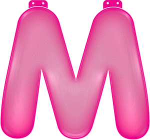 Roze opblaasbare letter M 10033811