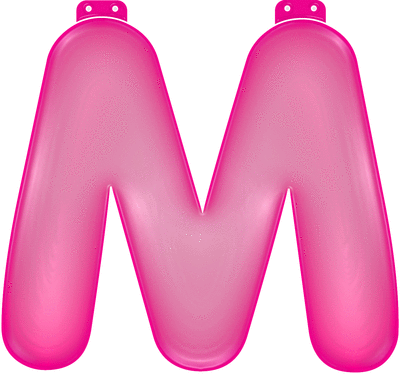 Roze opblaasbare letter M 10033811