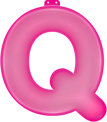 Roze opblaasbare letter Q 10033815