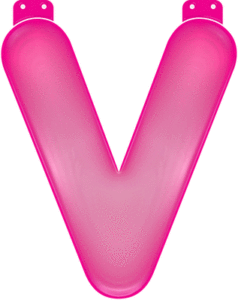 Roze opblaasbare letter V 10033820