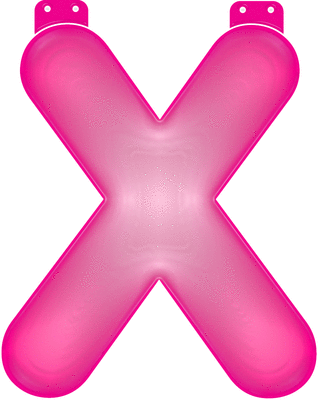 Roze opblaasbare letter X 10033822