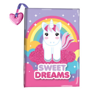 Roze/paars dagboek Sweet Dreams unicorn/eenhoorn met glitter 10239169