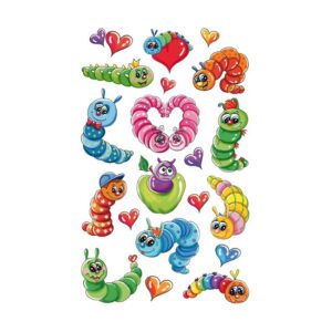 Rupsen dieren 3D stickers op vel 12 x 7.5 cm 10062331