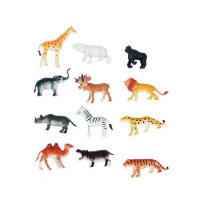 Safari dieren speelgoed - 12x stuks - kunststof - 6 cm 10324965