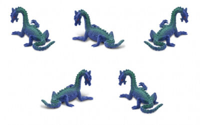 Safari speelfiguren Zeedraken 2 cm BPA vrij blauw 192 delig 544509