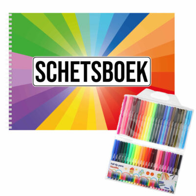 Schetsboek Kleurenwaaier thema A4 50 paginas met 50 viltstiften 10249907