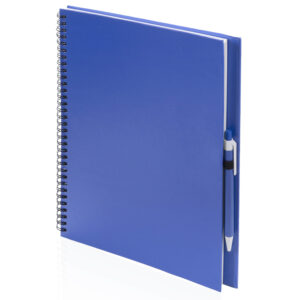 Schetsboek/tekenboek blauw A4 formaat 80 vellen inclusief pen 10057700