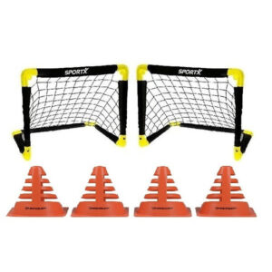 Set van 2 voetbal goals 55 x 44 x 44 cm incl 4 pilonnen 10184947