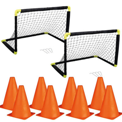 Set van 2 voetbal goals 55 x 44 x 44 cm incl 8 pilonnen 10184980