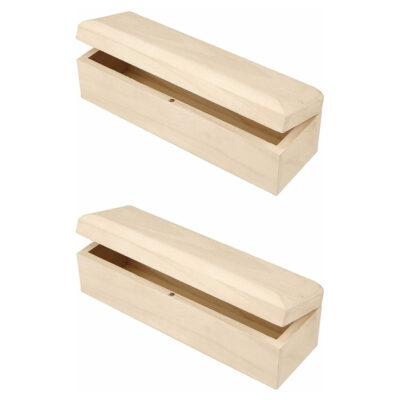 Set van 2x stuks houten blanco potloden kistjes 20 cm 10223492