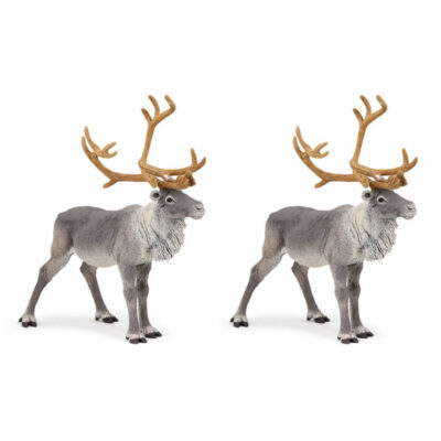 Set van 2x stuks rudolp reindeer speel figuurtje 12.5 cm 10242504