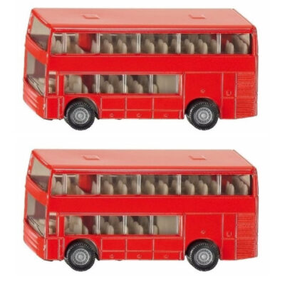 Set van 2x stuks siku Dubbeldekker bussen speelgoed modelauto 10 cm 10247981