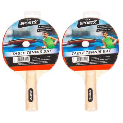 Set van 2x stuks tafeltennis Ping Pong batjes 2 sterren kwaliteit 10322125