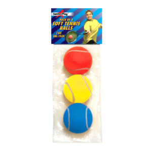 Set van 3x stuks gekleurde soft foam tennisballen 7 cm 10289016