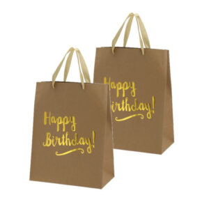 Set van 4x stuks papieren verjaardag giftbags/cadeau tasjes Happy Birthday 27 x 34 x 15 cm 10331732