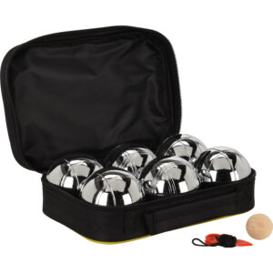 Set van 6x stuks jeu de boules ballen met 1x but/cochonnet in tas 10349246