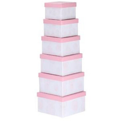 Set van 6x stuks pastel roze cadeaudoosjes 13