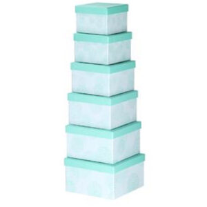 Set van 6x stuks pastel turquoise cadeaudoosjes 13