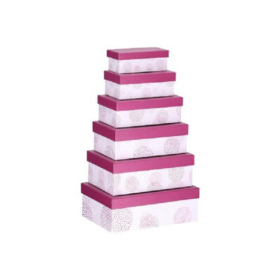 Set van 6x stuks roze gestipte cadeaudoosjes 16