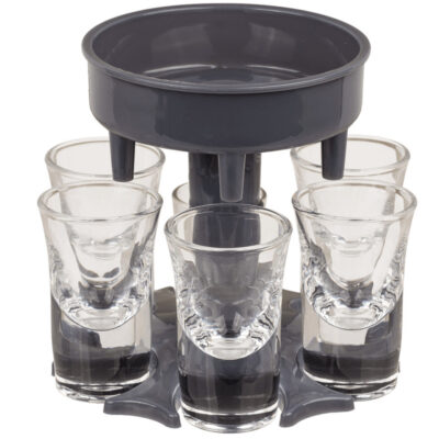 Shotglas drank dispenser inclusief 6 shotglaasjes 12 x 13 cm 10319310