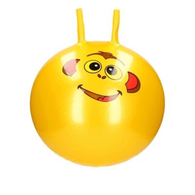 Skippybal met dieren gezicht geel 46 cm 10070342