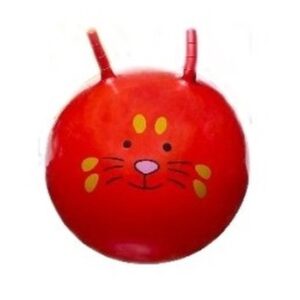 Skippybal met dieren gezicht rood 46 cm 10070345