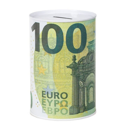 Spaarpot 100 euro biljet print metaal 10 x 15 cm 10298732