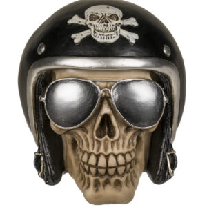 Spaarpot Motor bikers skull 16 x 13 cm 10224320