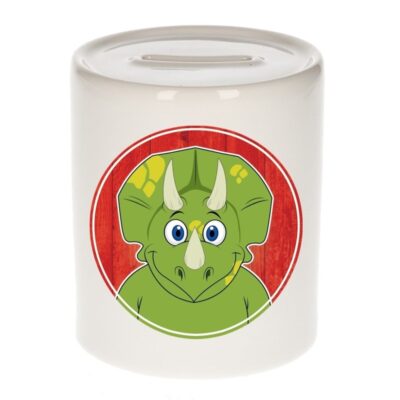 Spaarpot met dinosaurus print voor kids 9 cm 10100990