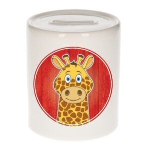 Spaarpot met giraffen print voor kids 9 cm 10100989