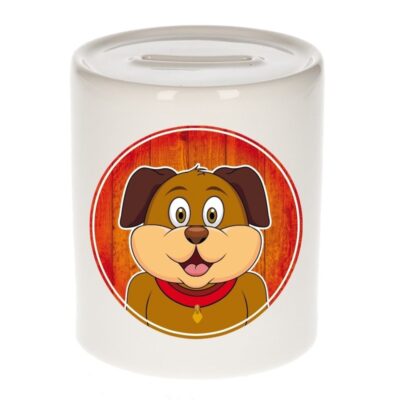 Spaarpot met honden print voor kids 9 cm 10100991