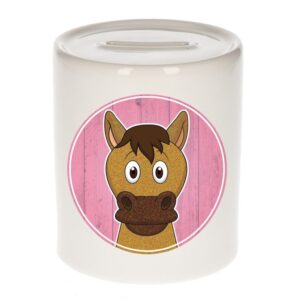 Spaarpot met paarden print voor kids 9 cm 10101016