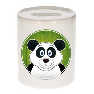 Spaarpot met pandabeer print voor kids 9 cm 10100994