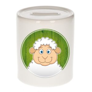 Spaarpot met schapen print voor kids 9 cm 10100997