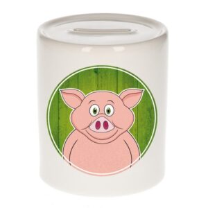 Spaarpot met varkens print voor kids 9 cm 10100974