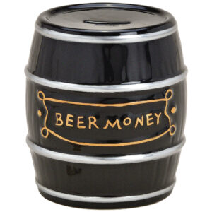 Spaarpot voor volwassenen Beermoney - Keramiek - Bier vat/ton - 13 x 14 cm 10393566