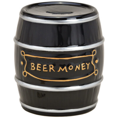 Spaarpot voor volwassenen Beermoney - Keramiek - Bier vat/ton - 13 x 14 cm 10393566