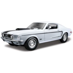 Speelgoed auto Ford Mustang GT 1968 wit 1:18 10141824