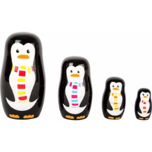 Speelgoed houten pinguins matroesjka set van 4 10097011