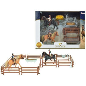 Speelgoed paarden set twee paarden met ruiters 10198841