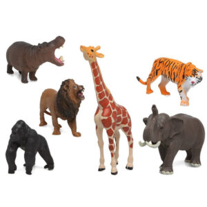 Speelgoed safari jungle dieren figuren 5x stuks variabele afmetingen 17 x 8 cm tot 6 x 7 cm 10317939