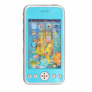 Speelgoed smartphone/mobiele telefoon blauw met licht en geluid 11 cm 10236607