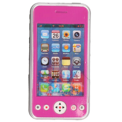 Speelgoed smartphone/mobiele telefoon roze met licht en geluid 11 cm 10236609