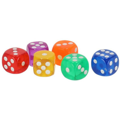 Speelgoed spellen Dobbelstenen multi kleuren 6x stuks 10370963